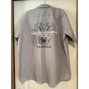 Harley Davidson Collared Gray Button Up Riding Shirt Men's XXL